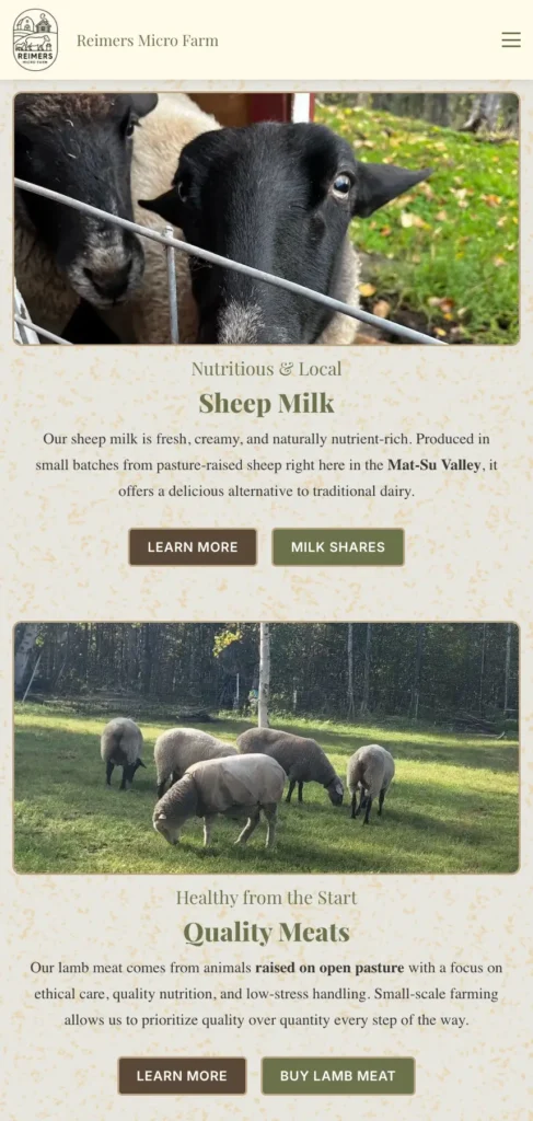 Preview of Reimers Micro Farm About page
