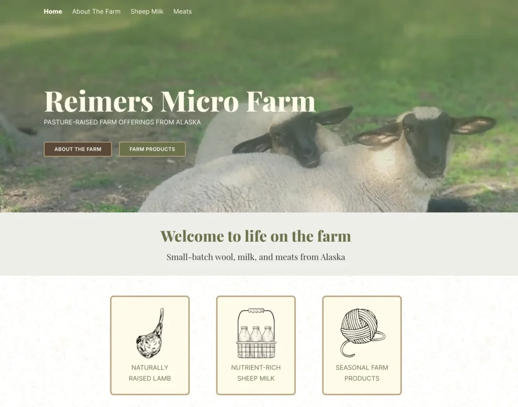 Preview of Reimers Micro Farm Homepage