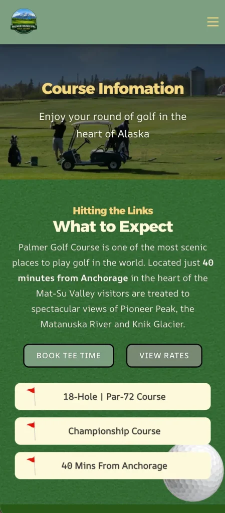 Palmer Municipal Golf Course website mobile preview