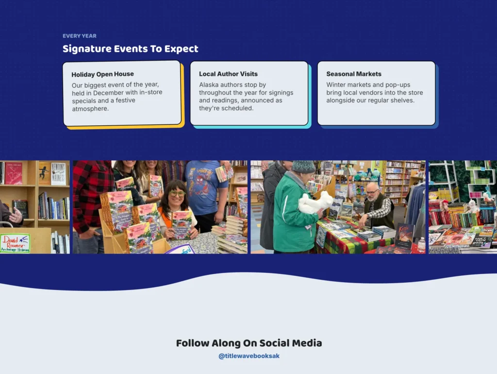 Title Wave Books website desktop preview